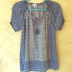 Joie 100% silk mixed print blouse